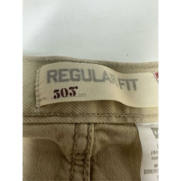 Levi’s 505 Regular Fit Men’s Tan Jeans Size 36W/ 28L - Picture 11 of 15